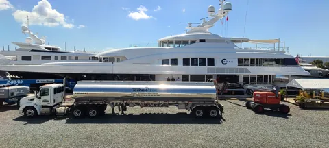 Full-size fuel tanker access alongside the dock