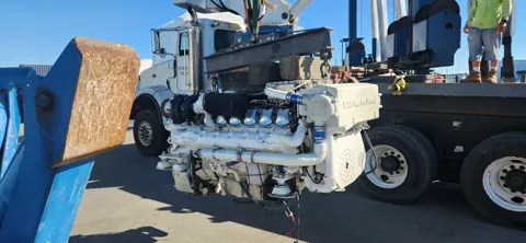 Marine engine handling at the yard