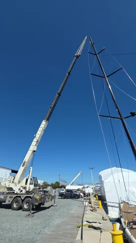 Crane access at a sailing yacht’s mast