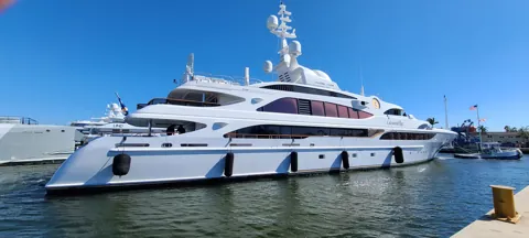 Yacht berthed alongside the waterfront