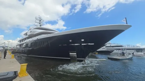 Yacht alongside the dock at Taylor Lane