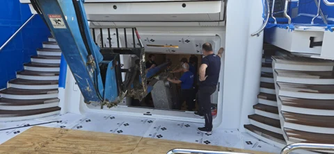 Equipment access through a yacht’s aft machinery area