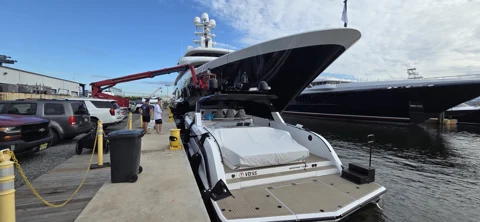 Tender and equipment access alongside the dock